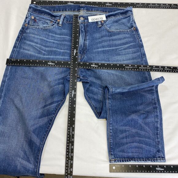 Polo Ralph Lauren Jeans Mens 36x32 Blue Slim Straight Fit Medium Fade Wash Denim - Picture 11 of 13